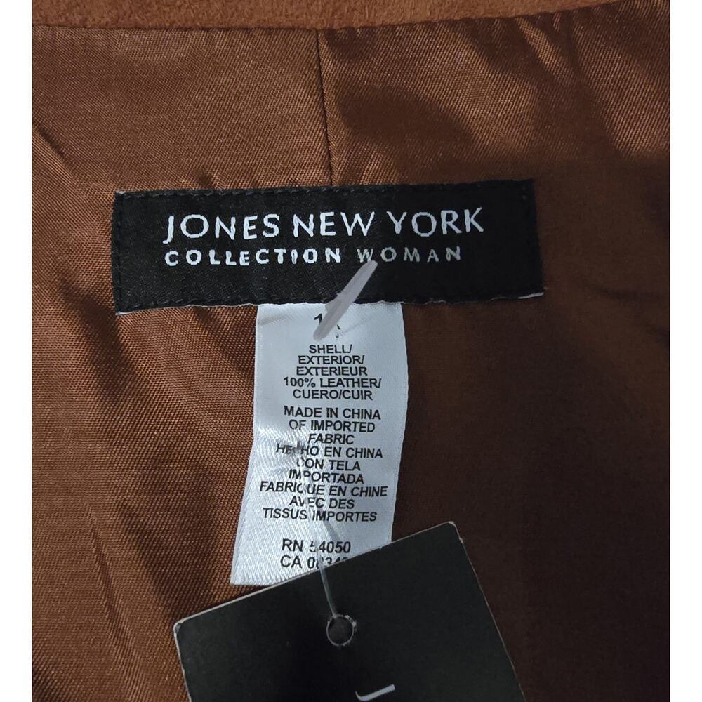 JONES NEW YORK SUEDE JACKET BLAZER LEATHER DRESSY CASUAL Copper Rust Sz 1X - Picture 7 of 10